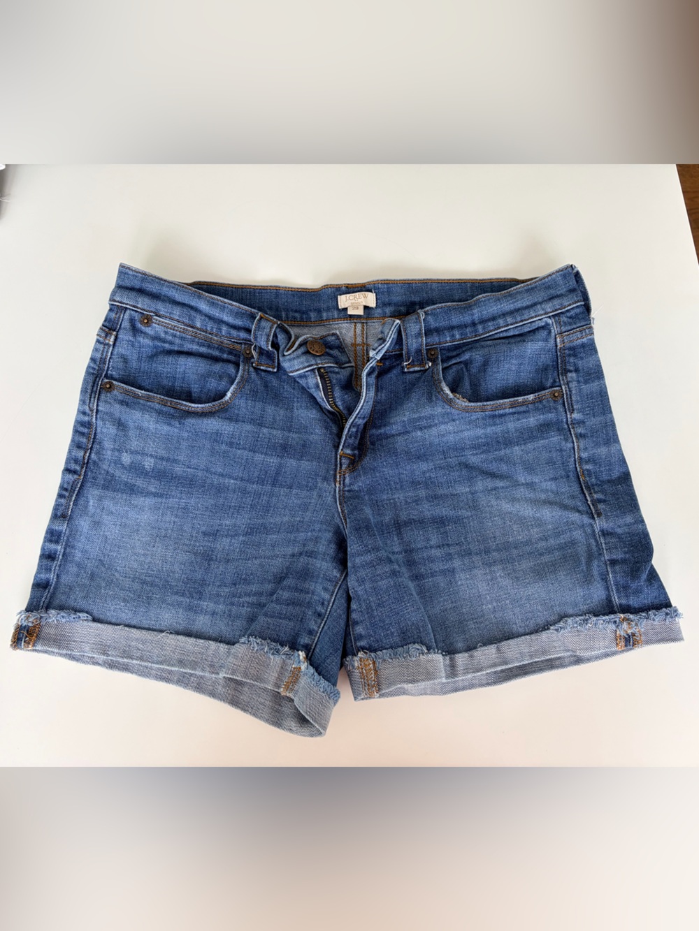 J. Crew Factory Medium Blue Denim Cutoff Shorts